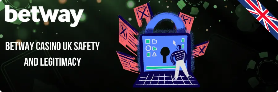 Betway Casino UK safety and legitimacy graphic with lock